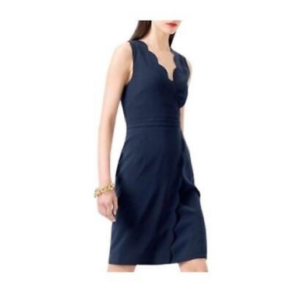 J. Crew Navy Scalloped Dress